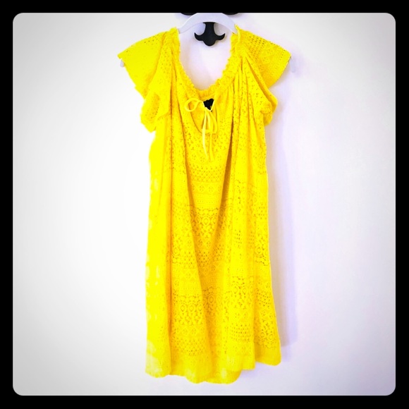 topshop yellow lace dress